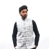 Heritage Athens Gray & Milky White Checkered (Nehru) Jacket