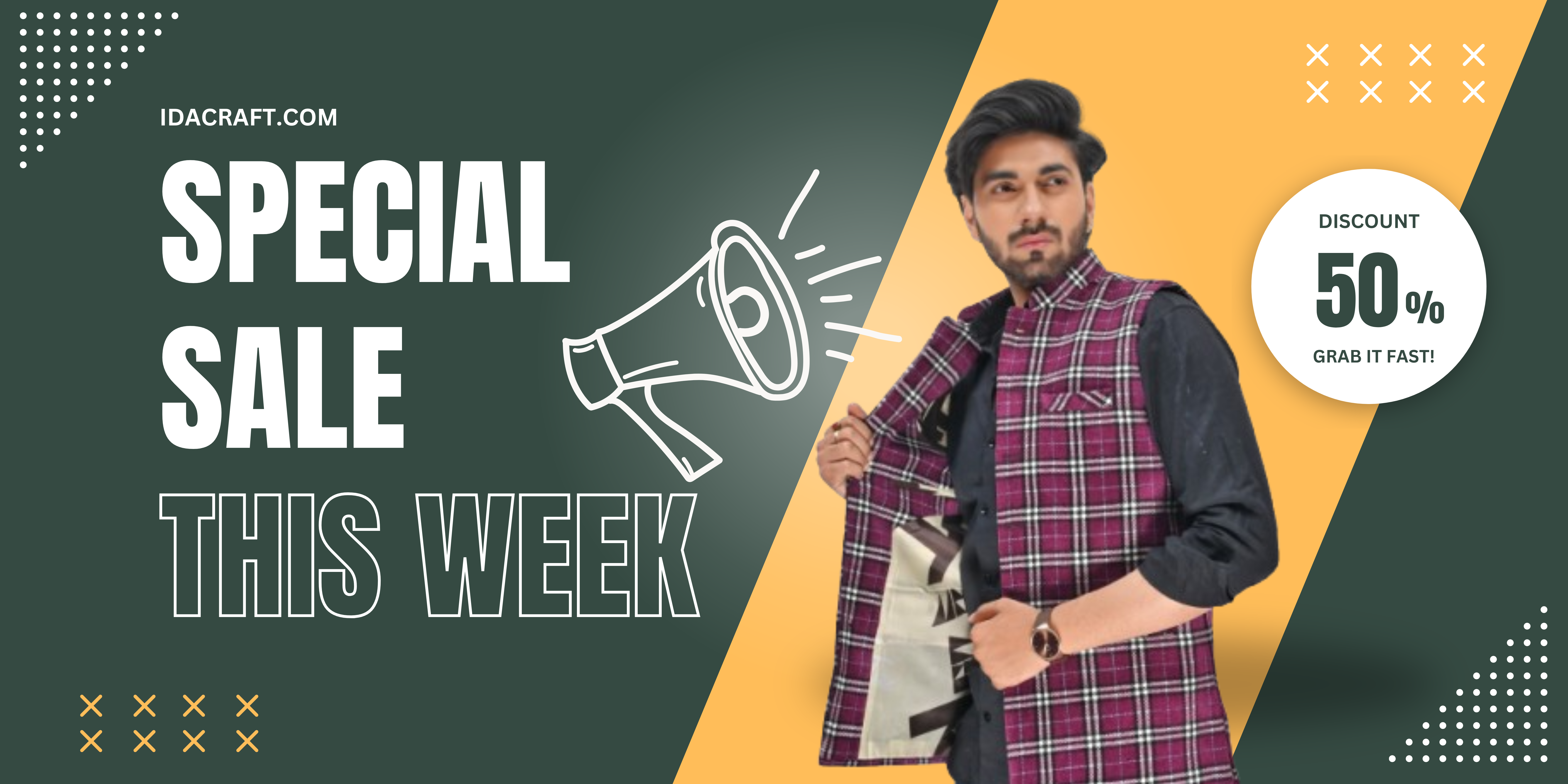 Green and Yellow Simple Clean Shoes Sale Banner (1)